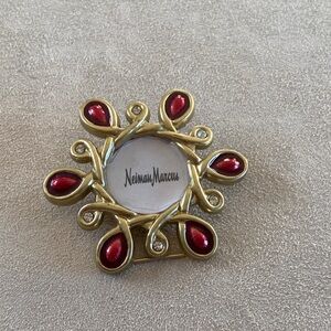 Jay Strongwater Gold-Tone Brooch with Red Enamel Teardrops